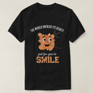 Camiseta Preta "O Mundo Desdobra Sua Beleza" Folha