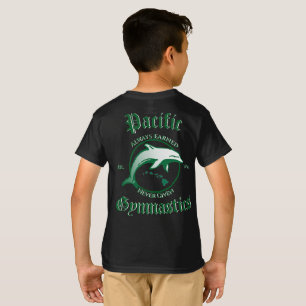 Camiseta preta para crianças da ginástica do Pacíf