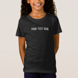 Camiseta Preta para Crianças Personalizadas - Text
