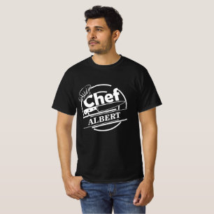 Camiseta Preta para Masculinos Cute de Chef Person