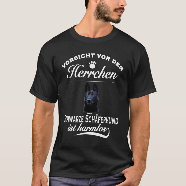 Camiseta Preta Pastor Alemão (Frente)