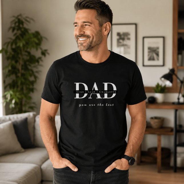 Camiseta Preta Personalizada de PAPAI Moderna (Criador carregado)
