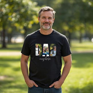 Camiseta preta personalizada “Pai meu herói”