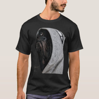 Camiseta Preta Pug Mulheres Homens Pug Mãe Pai Vid