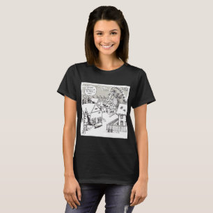 Camiseta preta Santa Shock para mulheres