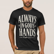 Camiseta Preta Texto Marfim Modelo Sempre Nas Mãos