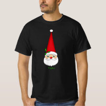 Camiseta Preta Vintage Santa Red Cone Hat Christma