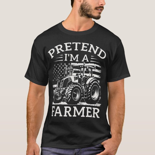 Camiseta Pretend I'M A Farmer Halloween Farming Costume Tra (Frente)