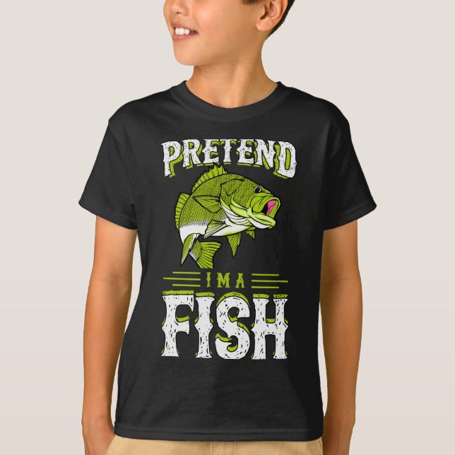 Camiseta Pretend I'm A Fish B Funny Cute Lazy Halloween Cos (Frente)