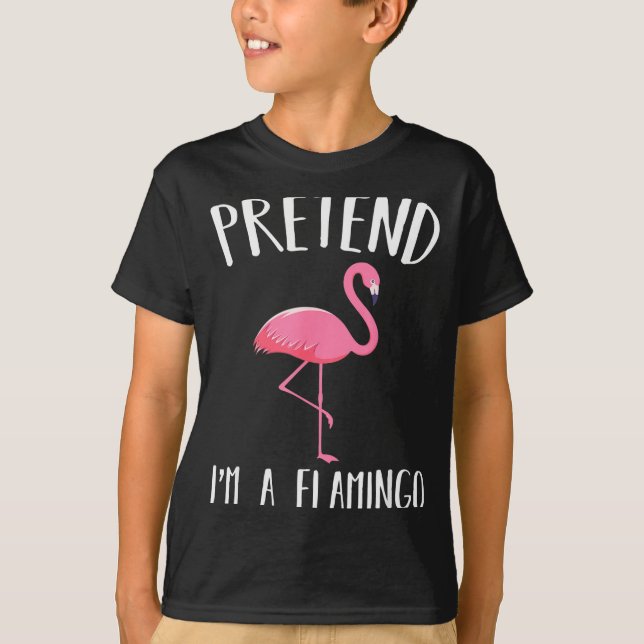 Camiseta Pretend I'm A Nk Flamingo Funny Halloween Costume  (Frente)