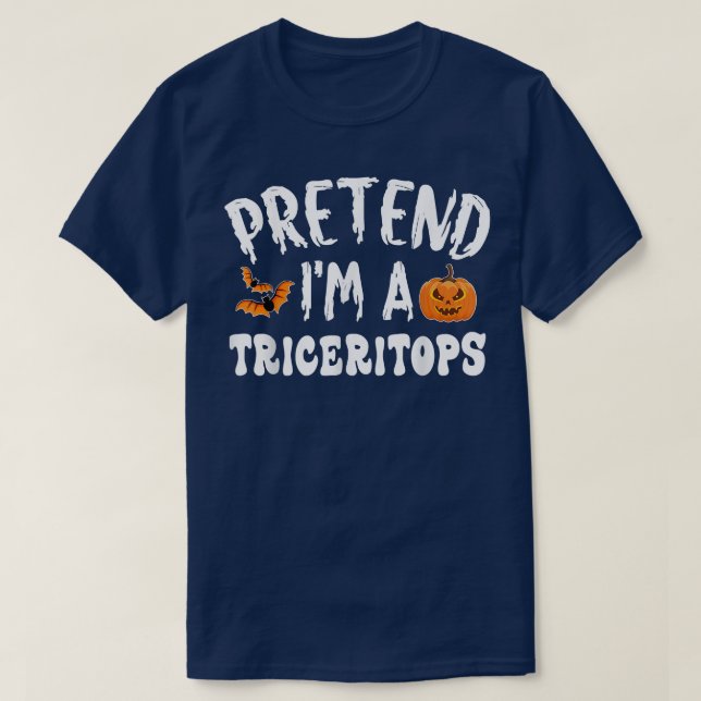 Camiseta Pretend Im A Triceritops Halloween Costume Men Wom (Frente do Design)