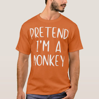 Camiseta Pretend Monkey Costume Halloween Lazy Easy 