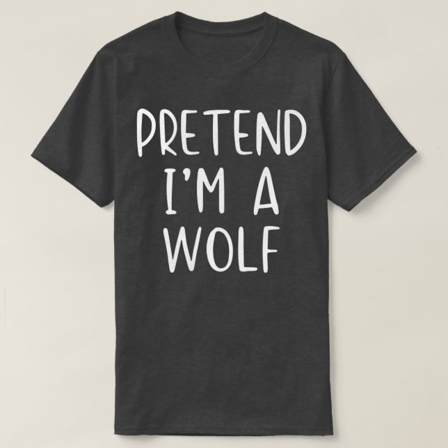 Camiseta Pretend Wolf Costume Halloween Lazy Easy  (Frente do Design)