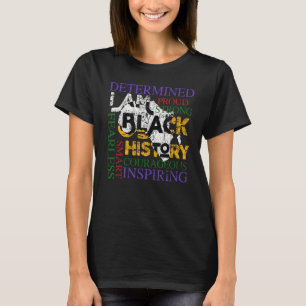 Camiseta Preto Afrocêntrico Americano I Am Black History Mo