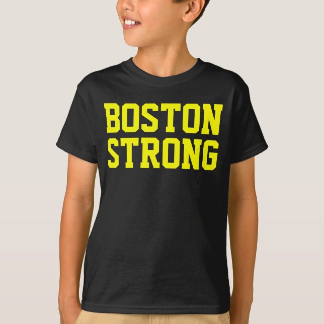 Camiseta Preto amarelo forte de Boston (Frente)