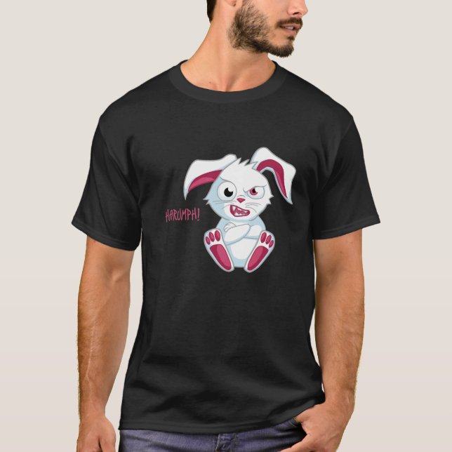 Camiseta Preto básico do T das mulheres de "Harumph" (Frente)