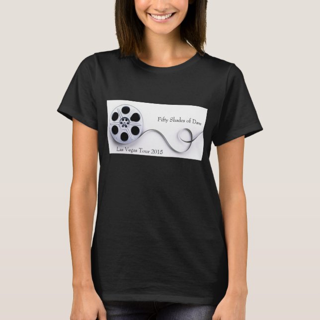 Camiseta Preto básico do Tshirt do algodão das mulheres (Frente)