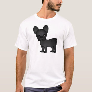 Camiseta Preto bonito dos desenhos animados do buldogue