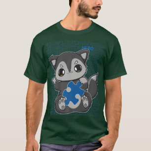 Camiseta Preto Bonito E Apoio À Consciência Do Autismo