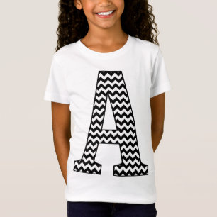 Camiseta Preto & branco Chevron o t-shirt de uma menina do
