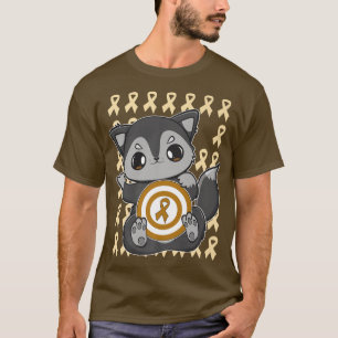 Camiseta Preto Cinto Com Fita Laranja Para Leucemia Em Guer