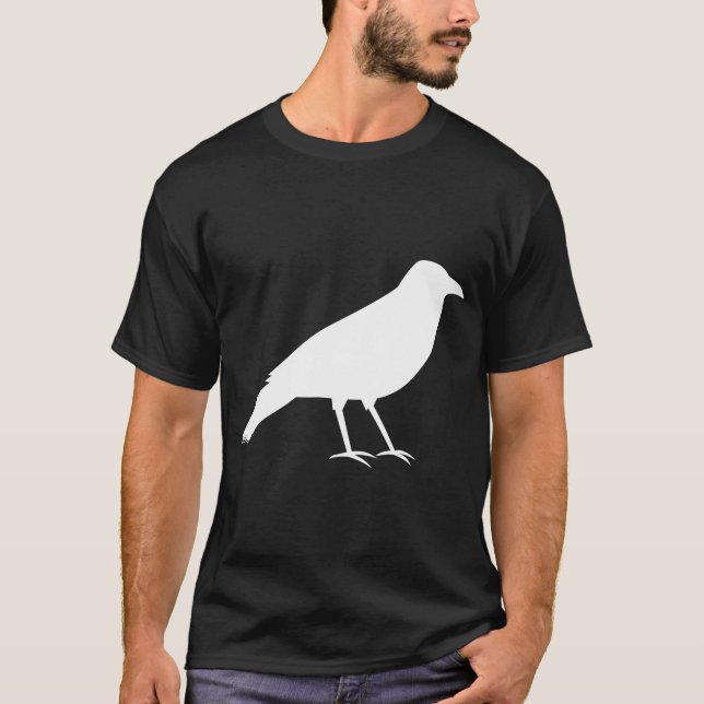 Camiseta Preto com um corvo branco (Frente)