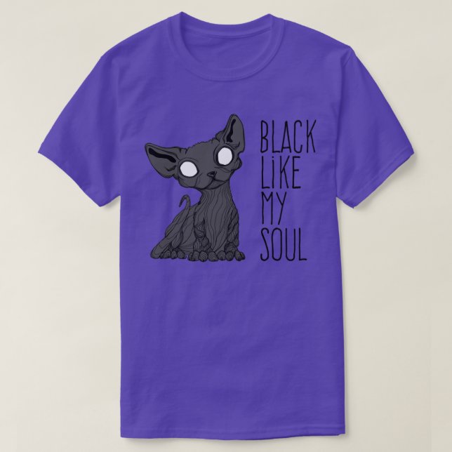 Camiseta Preto como minha alma Kitten1 (Frente do Design)