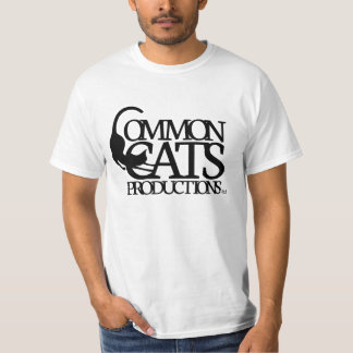 Camiseta Preto completo do logotipo dos gatos comuns