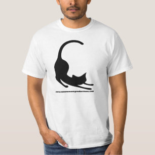 Camiseta Preto comum do logotipo dos gatos