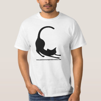 Camiseta Preto comum do logotipo dos gatos