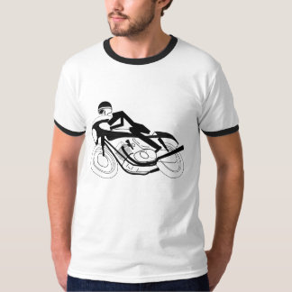 Camiseta Preto da pegada de duas rodas