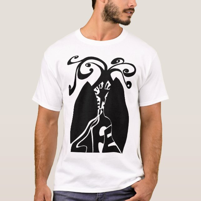 Camiseta Preto da vida do reciclar (Frente)