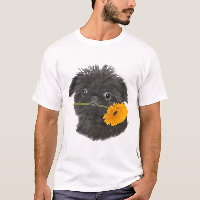 Camiseta Preto de Bruxelas Griffon para o roupa (Frente)