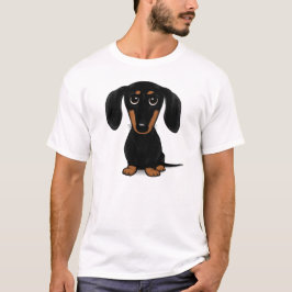Camiseta Preto de cabelos curtos e Dachshund de Tan