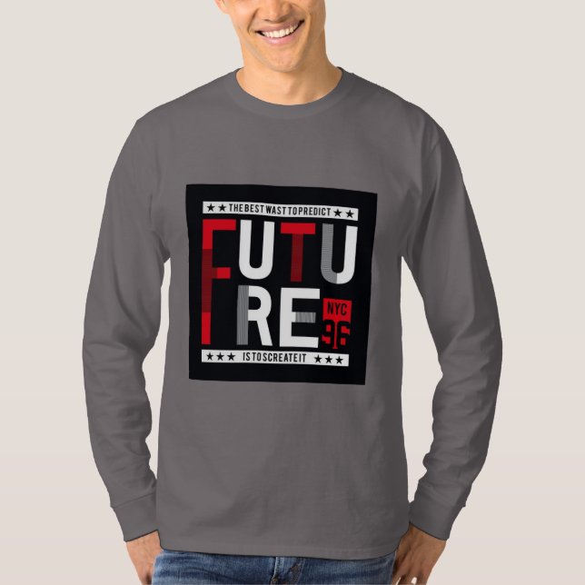 Camiseta Preto de manga longa básico (Frente)