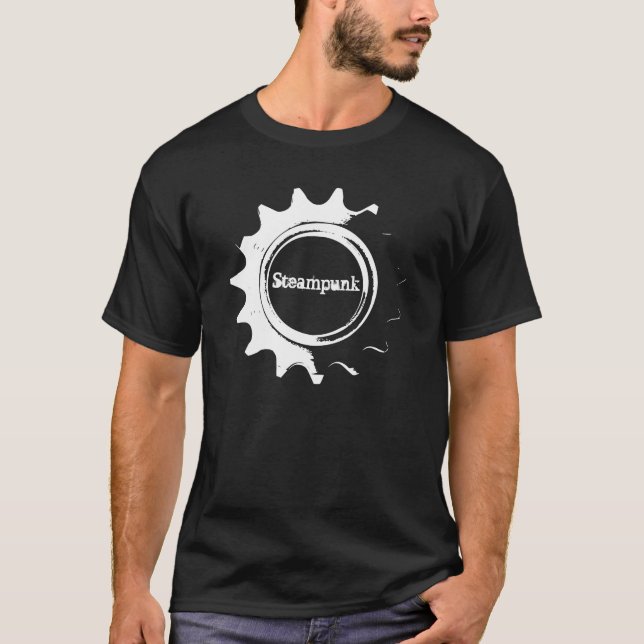 Camiseta Preto de Steampunk (Frente)