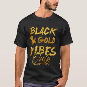 Camiseta Preto desgastado dourado citação Dia de Jogo