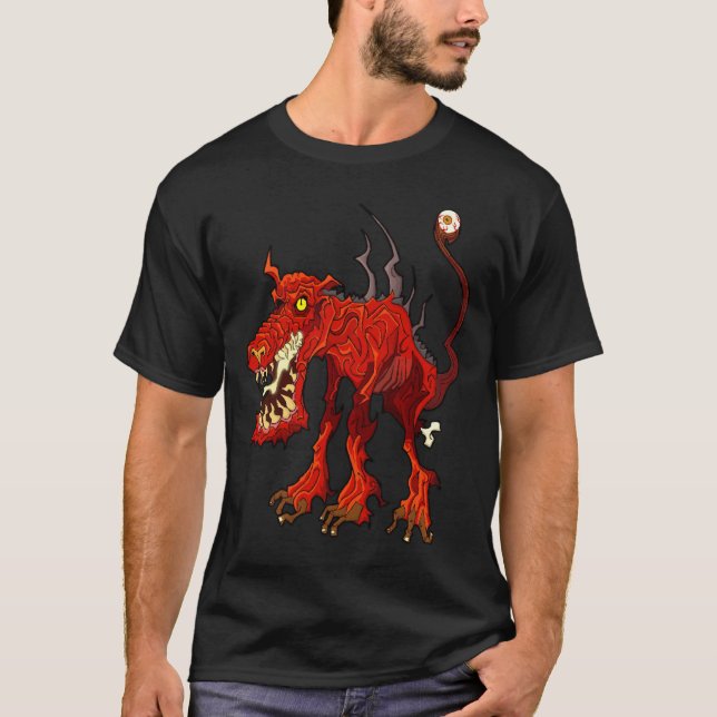 Camiseta Preto do cão do inferno (Frente)