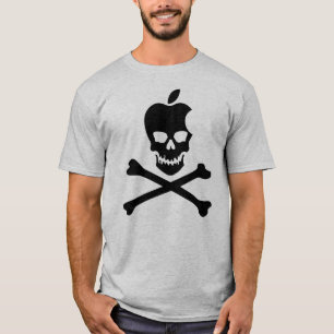 Camiseta PRETO do crânio & dos Crossbones de Apple