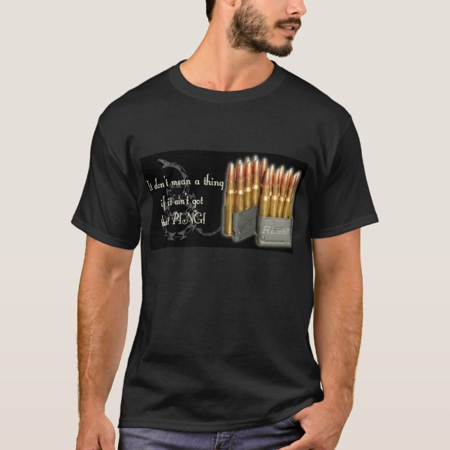 Camiseta Preto do sibilo de M1 Garand (Frente)