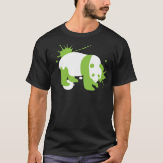 Camiseta Preto do splatter da panda
