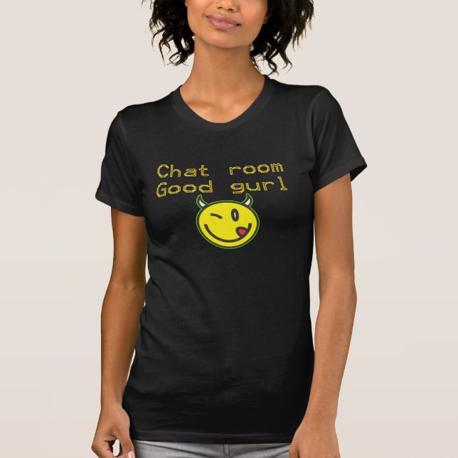 Camiseta Preto do T do gurl do chat room bom (Frente)