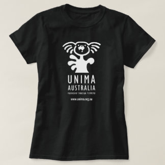 Camiseta Preto do t-shirt das mulheres de UNIMA Austrália