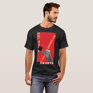 CAMISETA PRETO DO T-SHIRT DE S DOS HOMENS VERMELHOS DO
