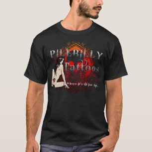 Camiseta Preto do tatuagem da marca de Pillbilly