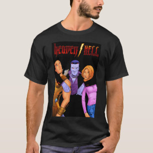 Camiseta preto do "trio" de heaven/HELL