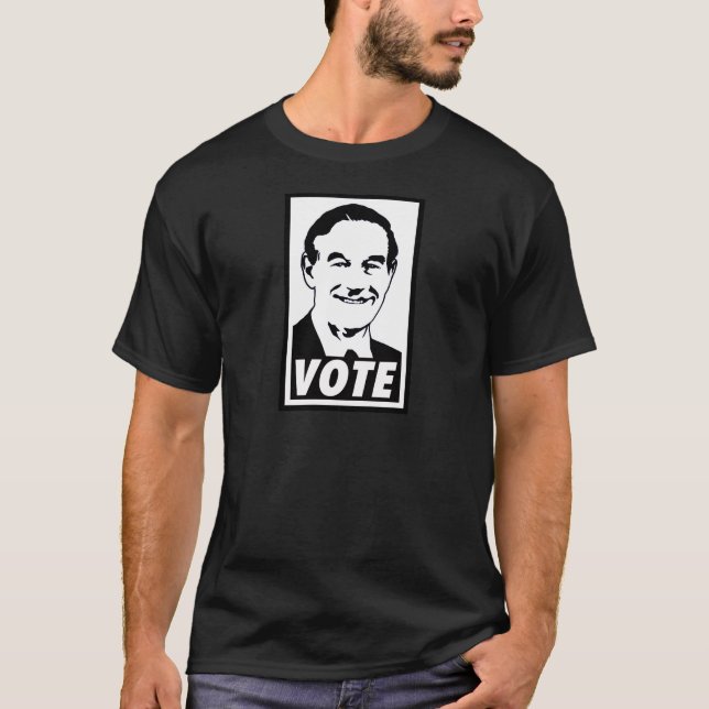 Camiseta Preto do voto 2012 de Ron Paul (Frente)