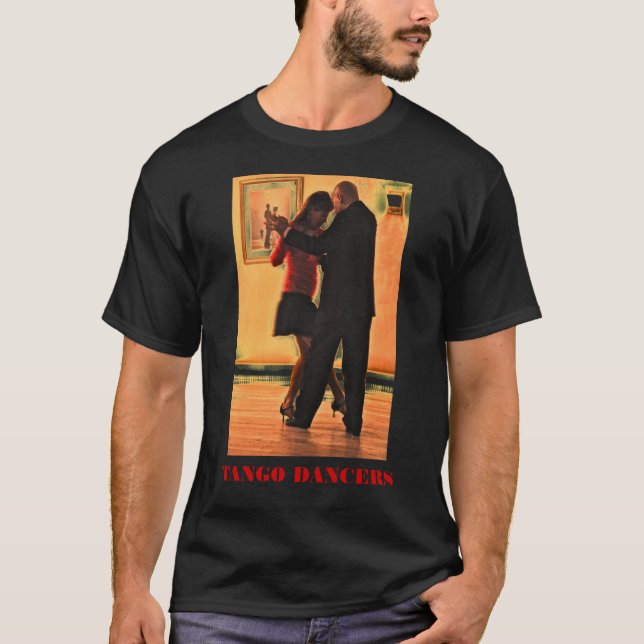 Camiseta Preto dos dançarinos do tango (Frente)