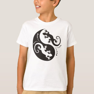 Camiseta Preto dos gecos de YIN & de YANG + sua ideia