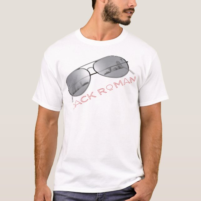 Camiseta Preto dos óculos de sol da cidade (Frente)